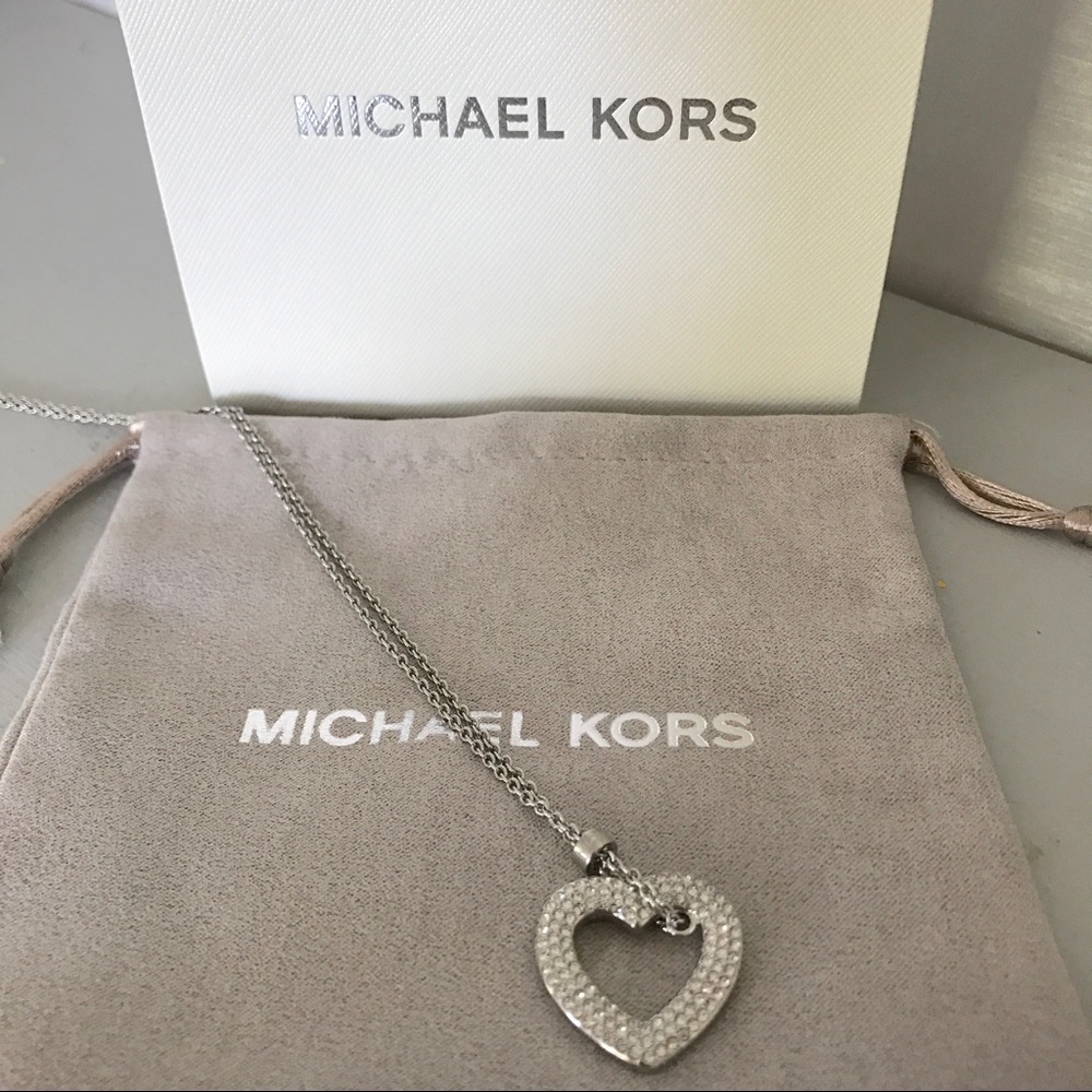 LAST 1 ⭐️ MK Pave heart silver tone Pendant - Picture 4 of 4